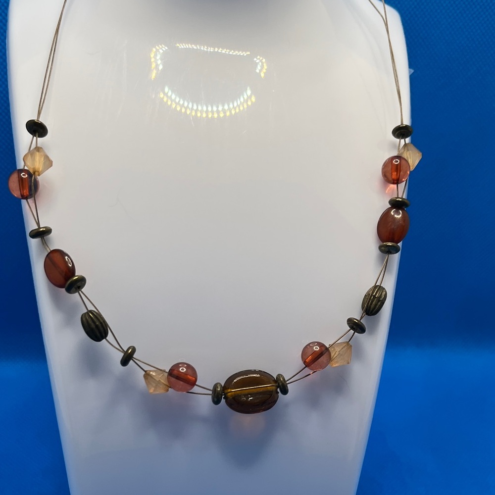 Bundle 🍋Elegant Brown and Tan Beaded Necklace